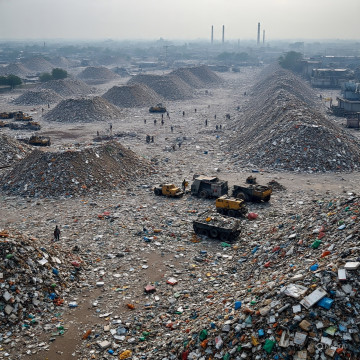 Ilustrasi tempat pembuangan akhir (Meta AI)